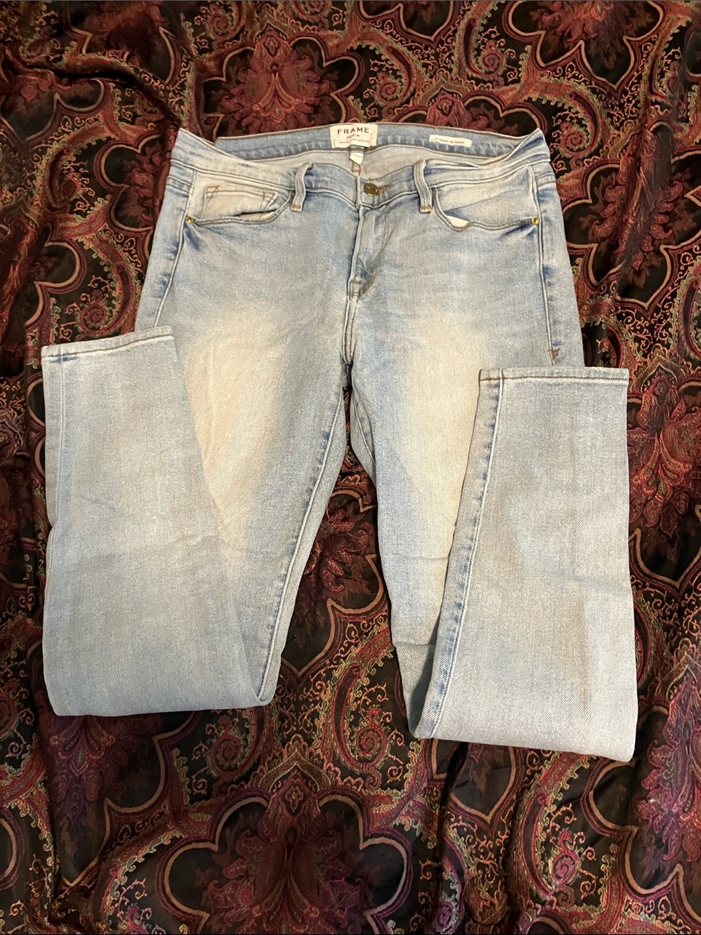 Frame Denim Pale Blue Skinny Jeans